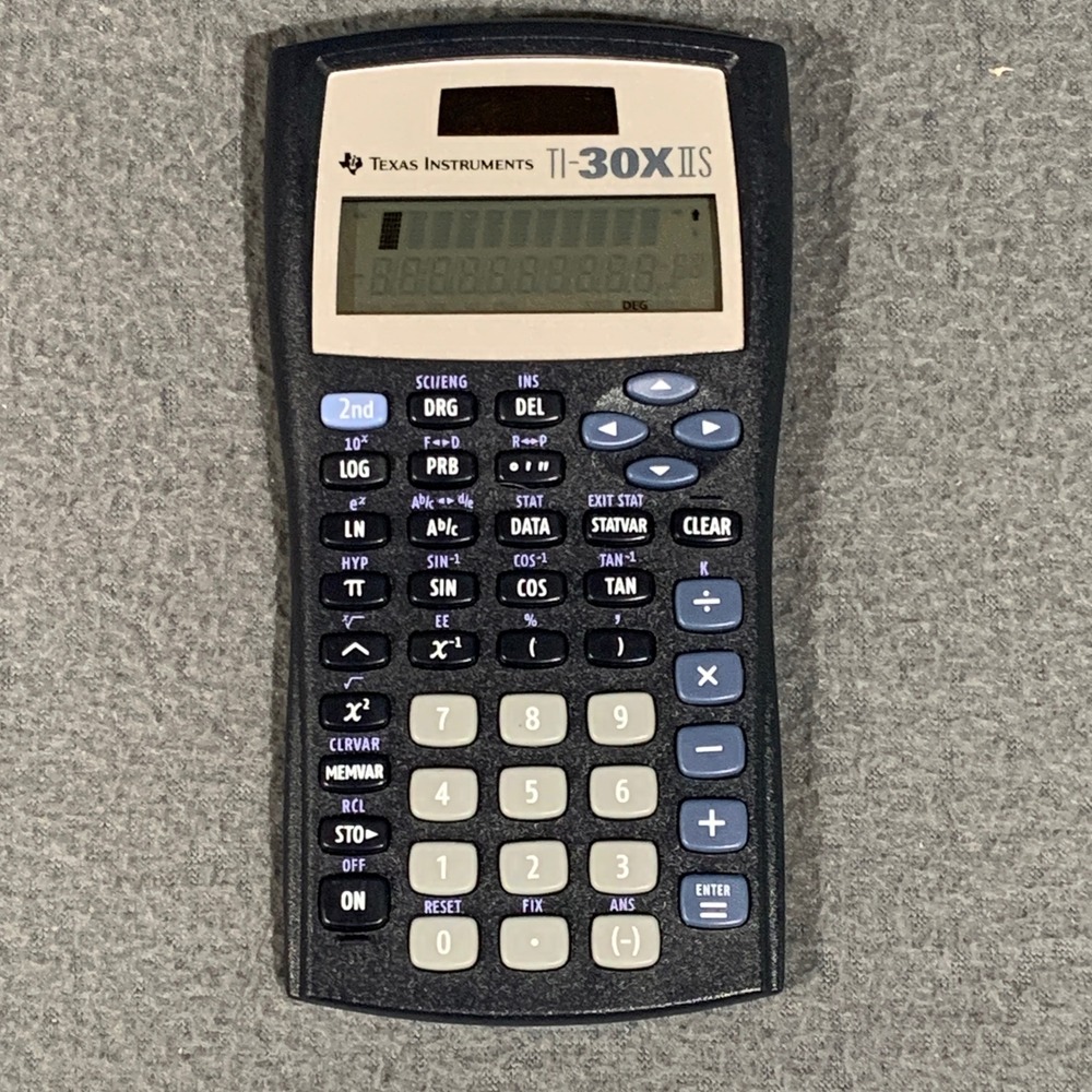 Texas Instruments TI-30XIIS Scientific Calculator Black Solar 2-Line Display